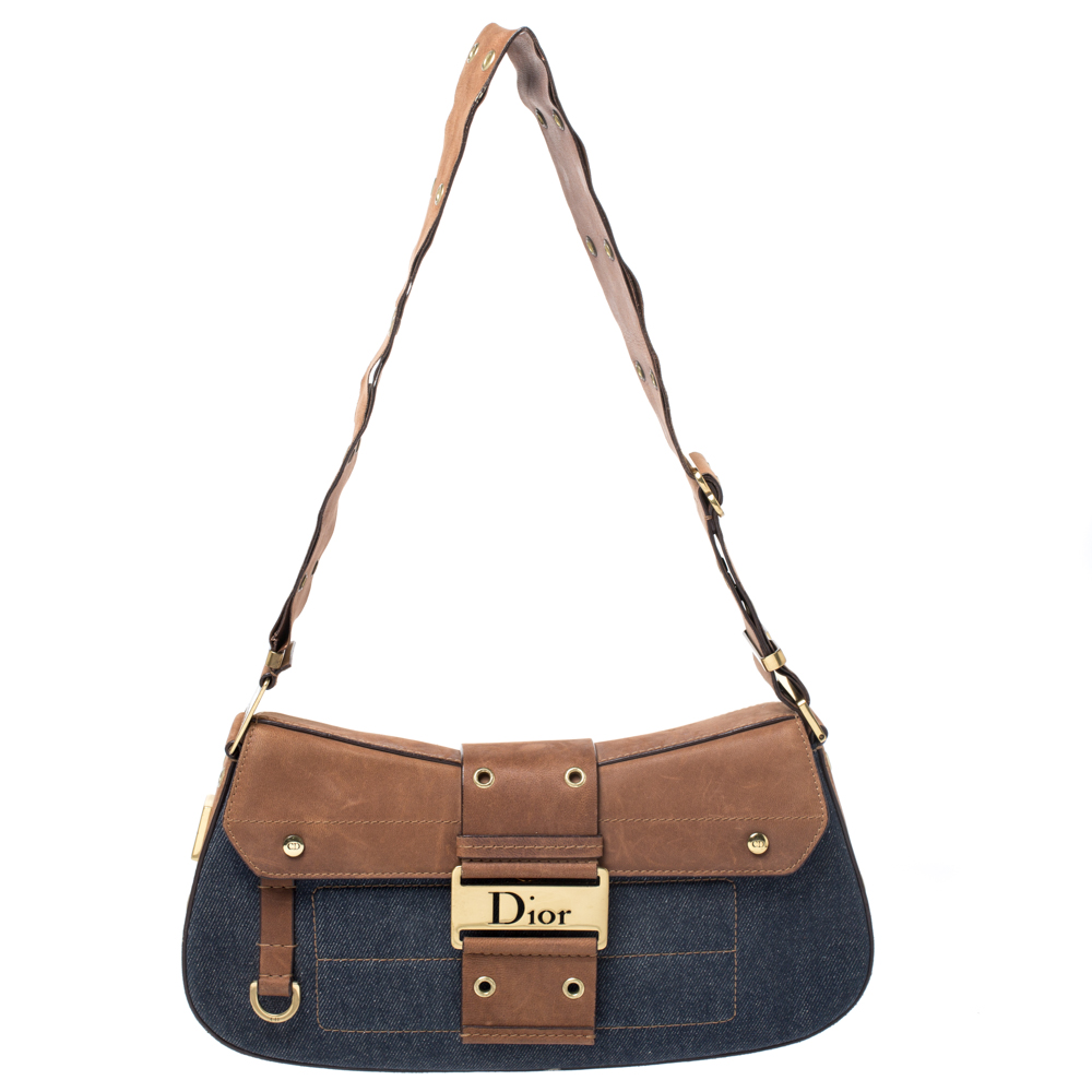 Dior Vintage  Oblique Jacquard Shoulder Bag  Brown  Leather Handbag   Luxury High Quality  Avvenice