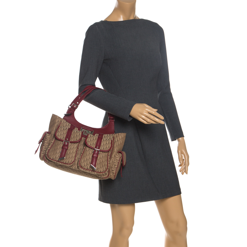 

Dior Beige/Red Diorissimo Canvas Multi Pocket Shoulder Bag