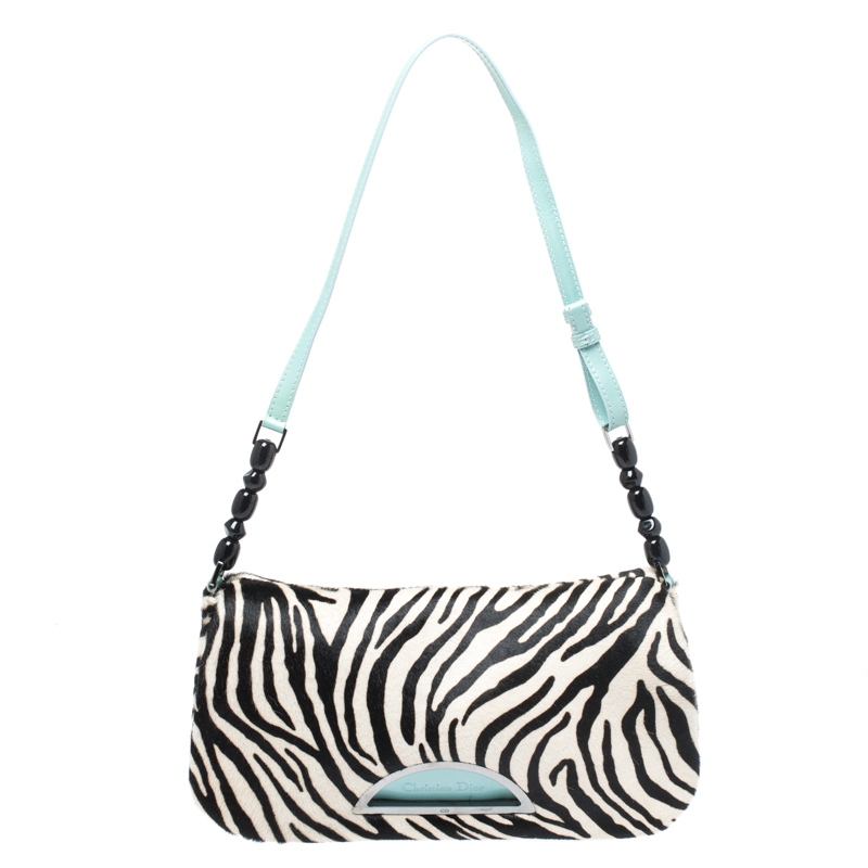 مملوكة مسبقًا Dior Tricolor Pony Hair and Patent Leather Malice Shoulder Bag