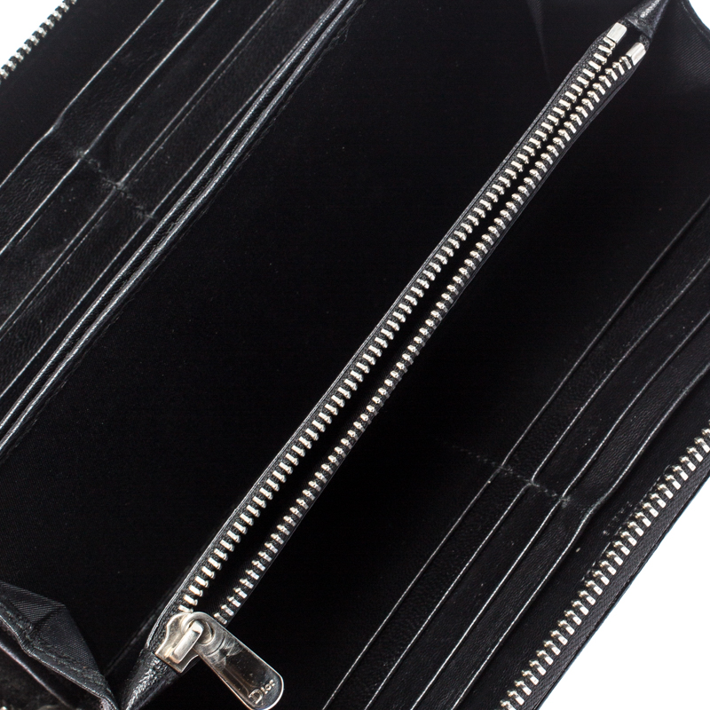 

Dior Black Patent Leather Diorissimo Continental Zip Around Wallet