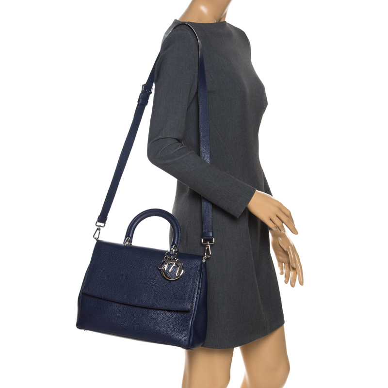 

Dior Blue Leather  Be Dior Flap Top Handle Bag