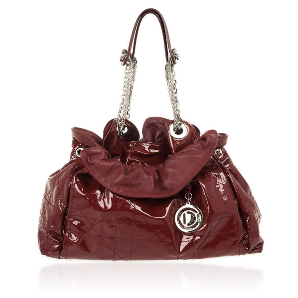 Dior Burgundy Patent 'Le Trente' Bag