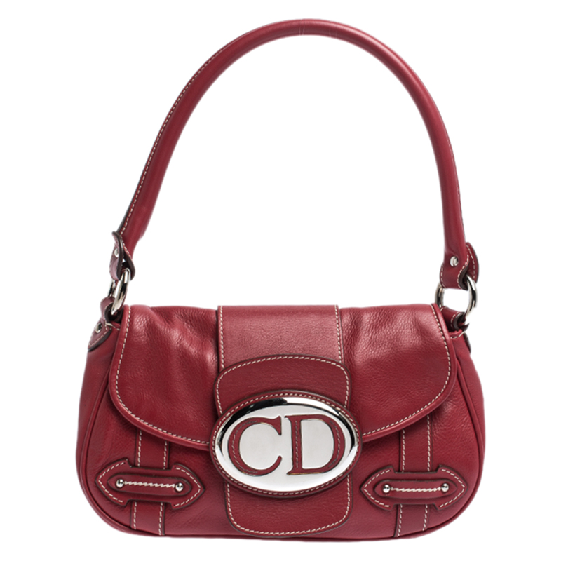 Pre-owned Dior Red Leather Shoulder Bag