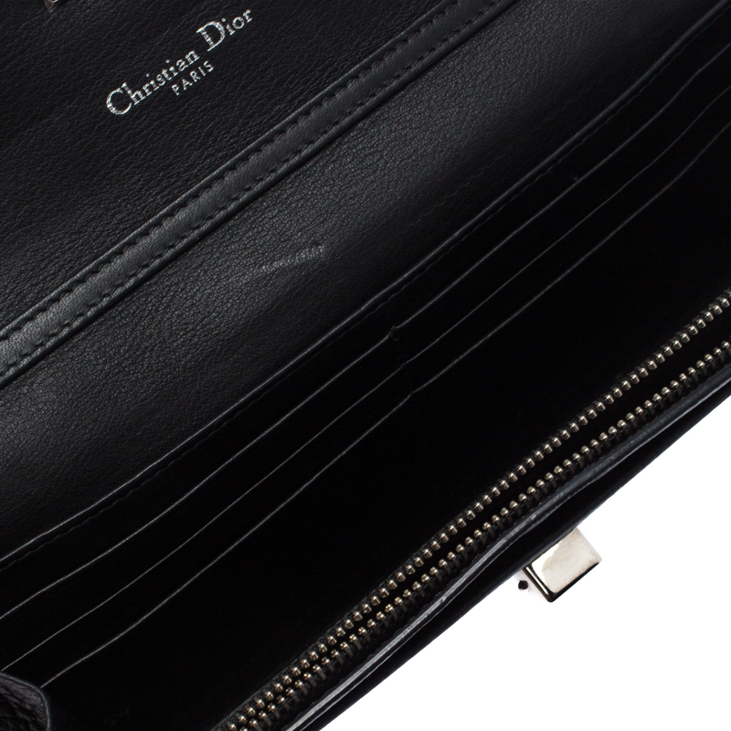 

Dior Black Leather Diorever Croisiere Chain Wallet