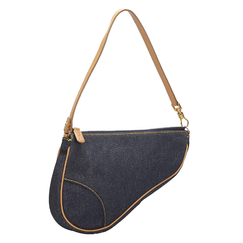 

Dior Navy Blue/Brown Denim Mini Saddle Baguette Bag, Multicolor