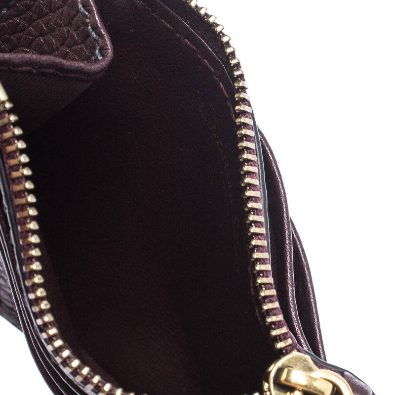 

Dior Dark Burgundy Leather Zip Card Holder