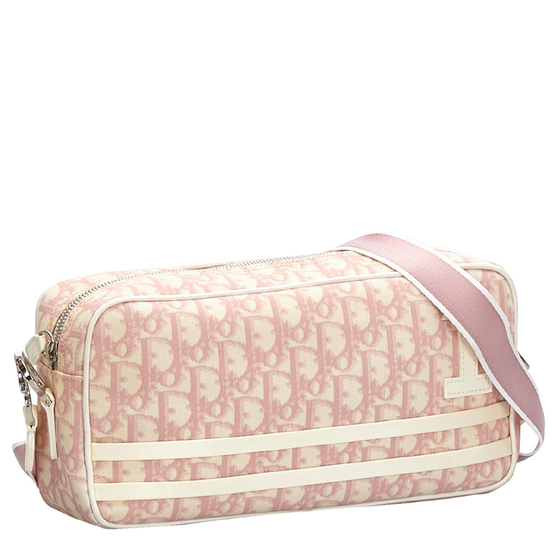 

Dior White/Pink Trotter Canvas Crossbody Bag