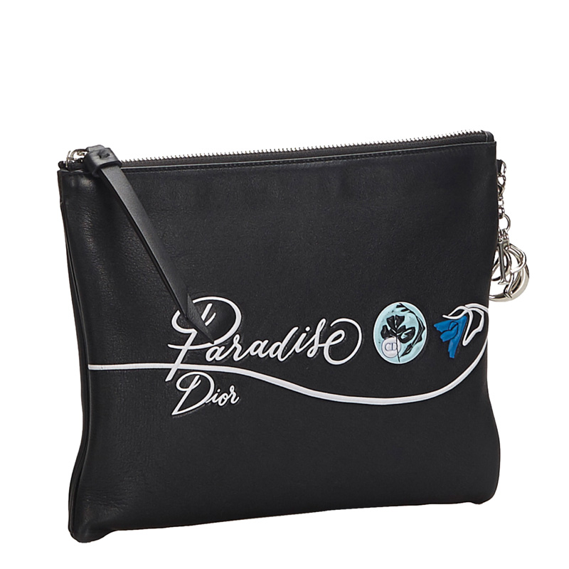 

Dior Black Leather Paradise Clutch Bag