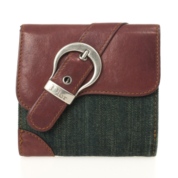 مملوكة مسبقًا Dior Denim Saddle Wallet