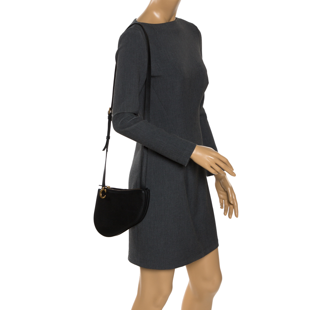 

Dior Black Leather Saddle Triple Zip Crossbody Bag