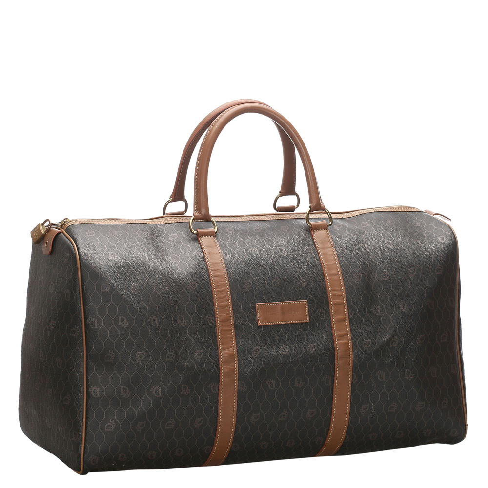 

Dior Brown Honeycomb Coated Canvas Travel Bag