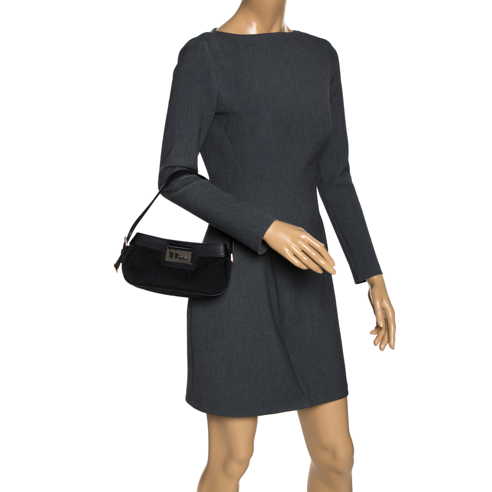 

Dior Black Fabric Jacquard Oblique Vintage Small Shoulder Bag