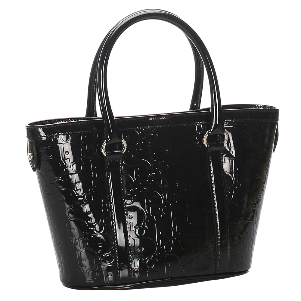 

Dior Black Oblique Patent Leather Tote Bag