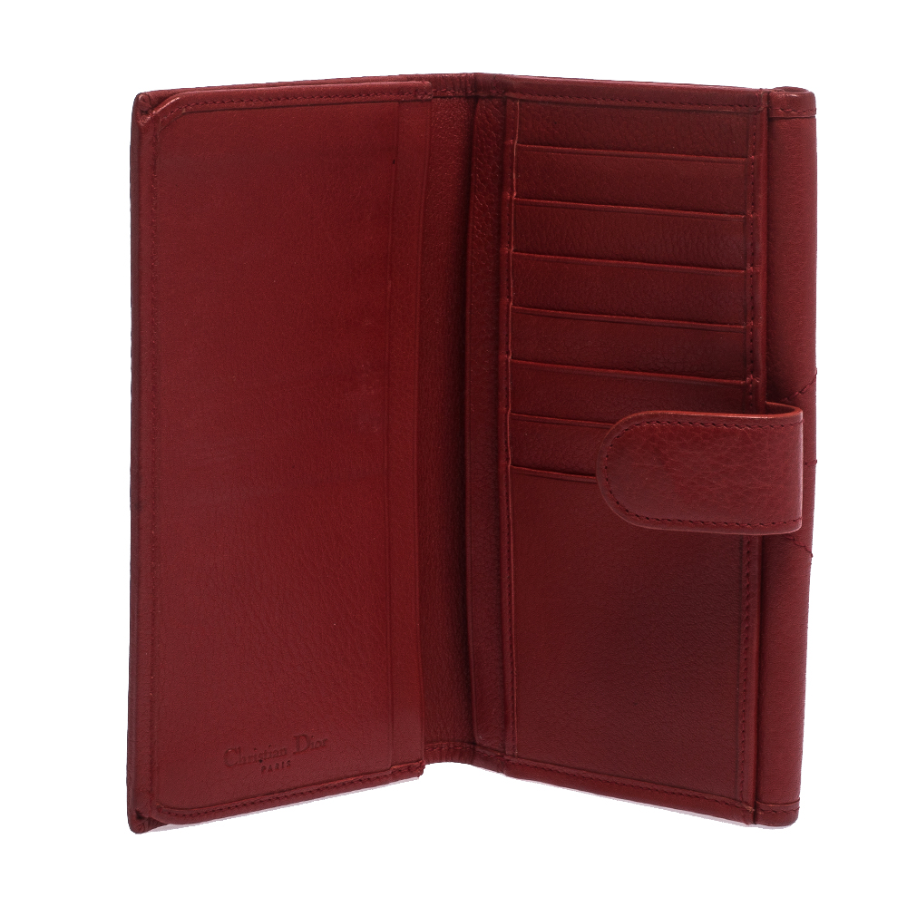 

Dior Red Leather Continental Wallet