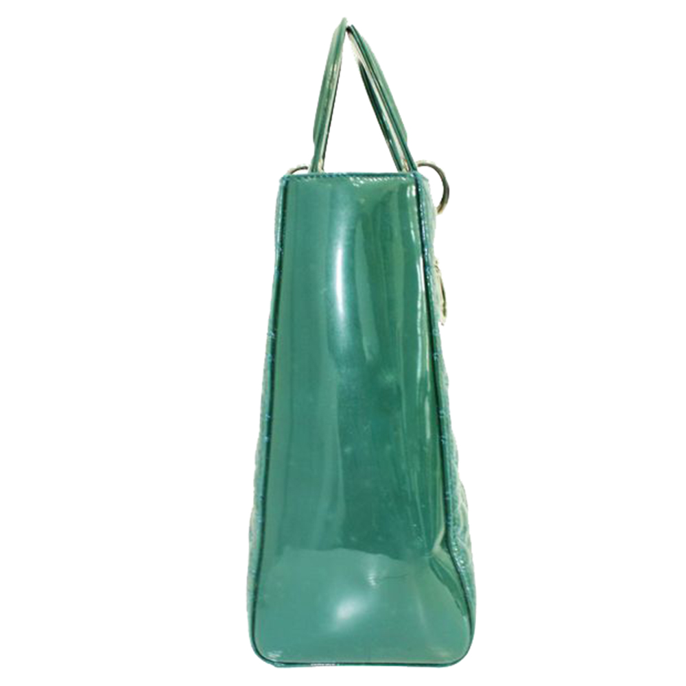 

Dior Green Patent Leather Large Lady Dior Bag