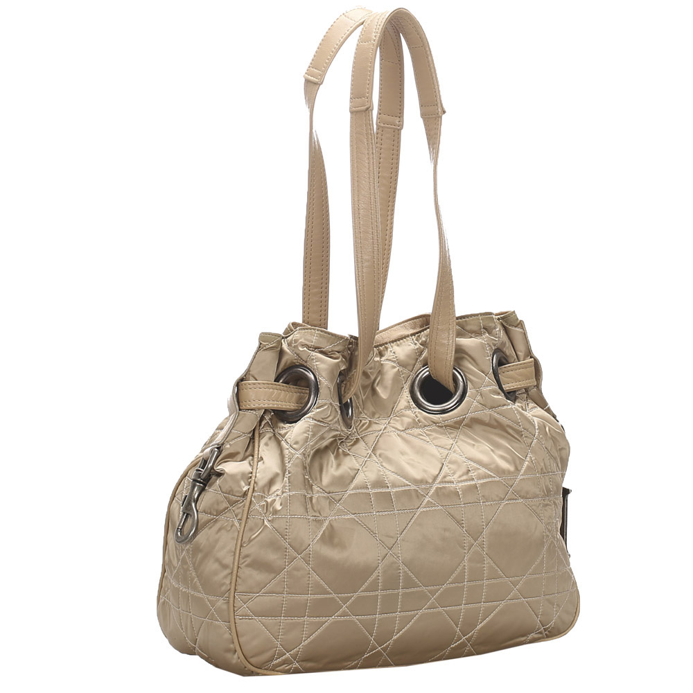 

Dior Brown/Beige Cannage Nylon Shoulder Bag