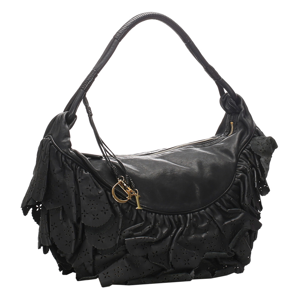 

Dior Black Leather Gypsy Hobo Bag