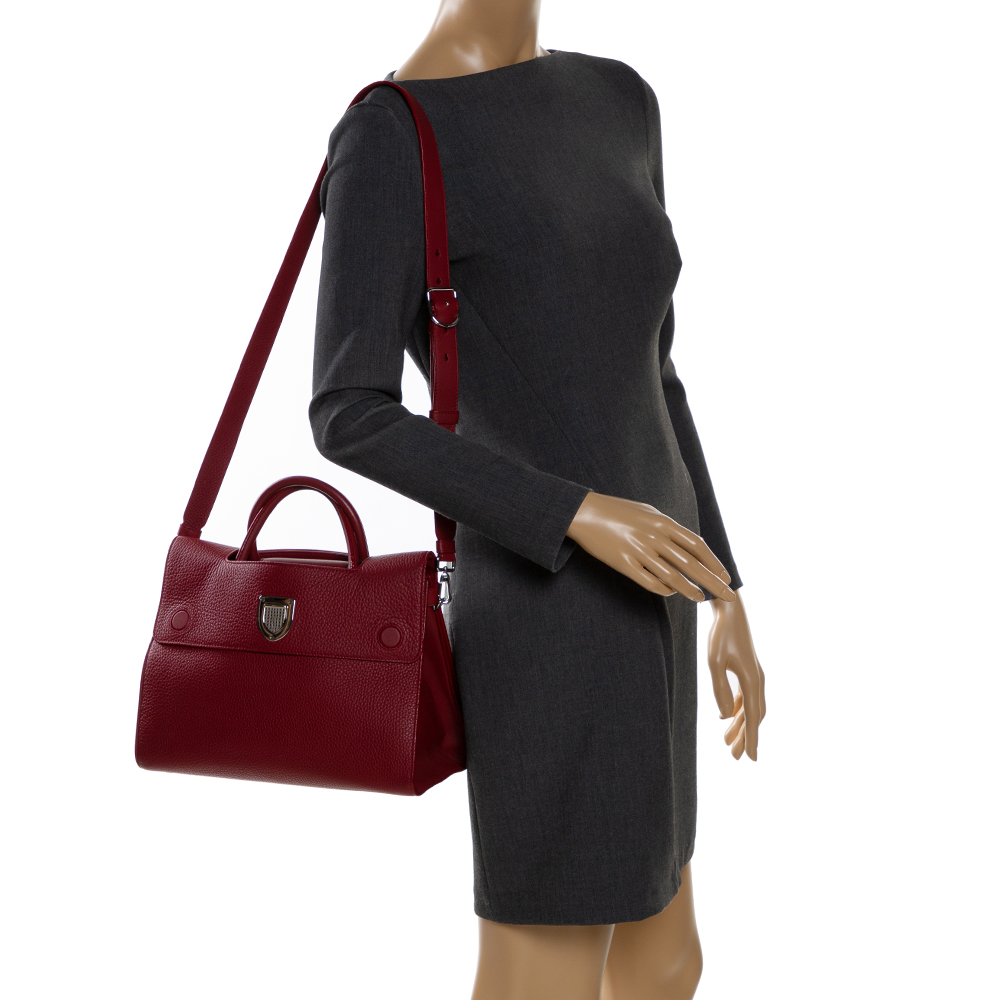 

Dior Red Leather Medium Diorever Tote