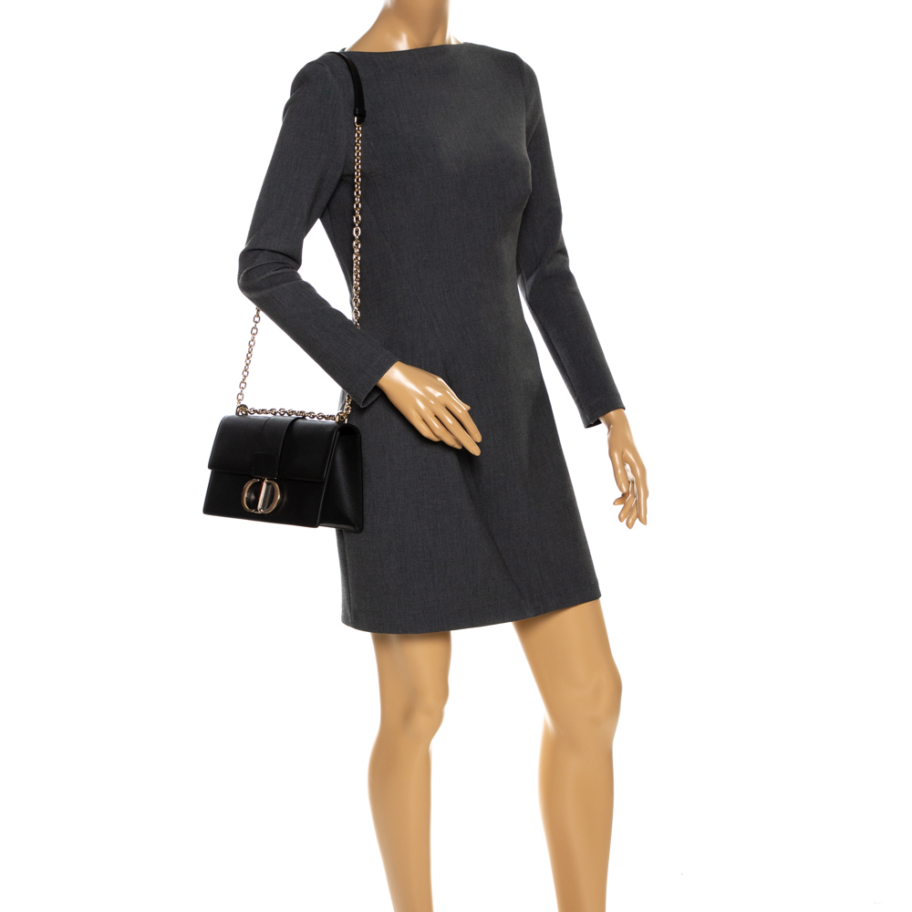 

Dior Black Leather 30 Montaigne Shoulder Bag