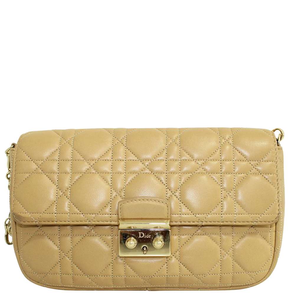 Pre Owned Dior Brown Leather Miss Dior Promenade Pochette Bag