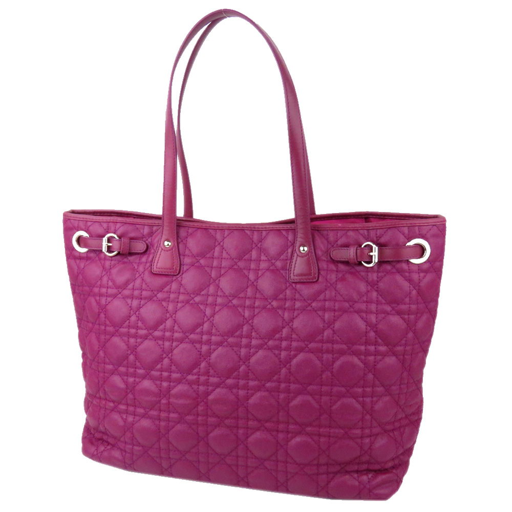 

Dior Purple Coated Canvas Cannage Panarea Tote Bag