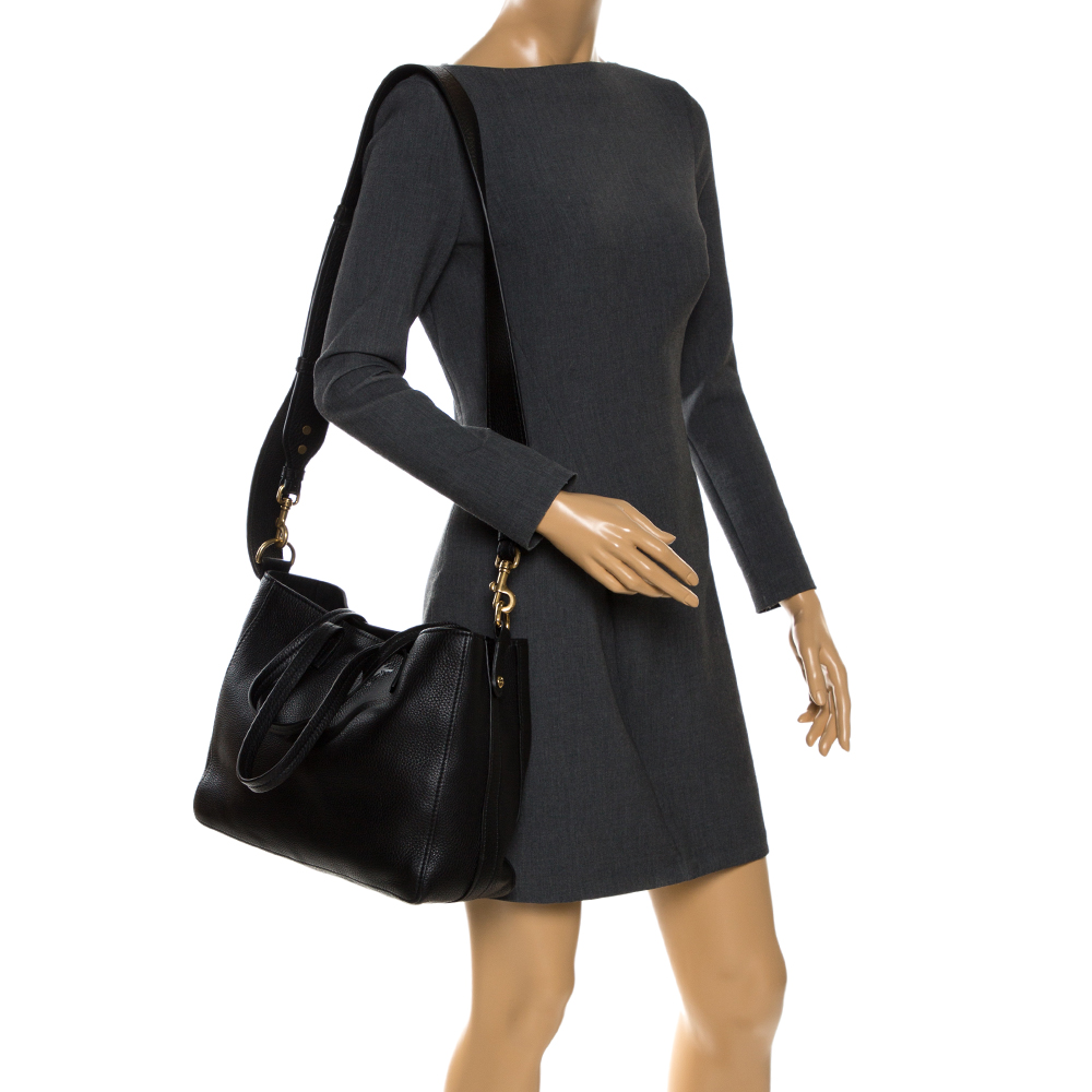 

Dior Black Leather D-Bee Shopper Tote