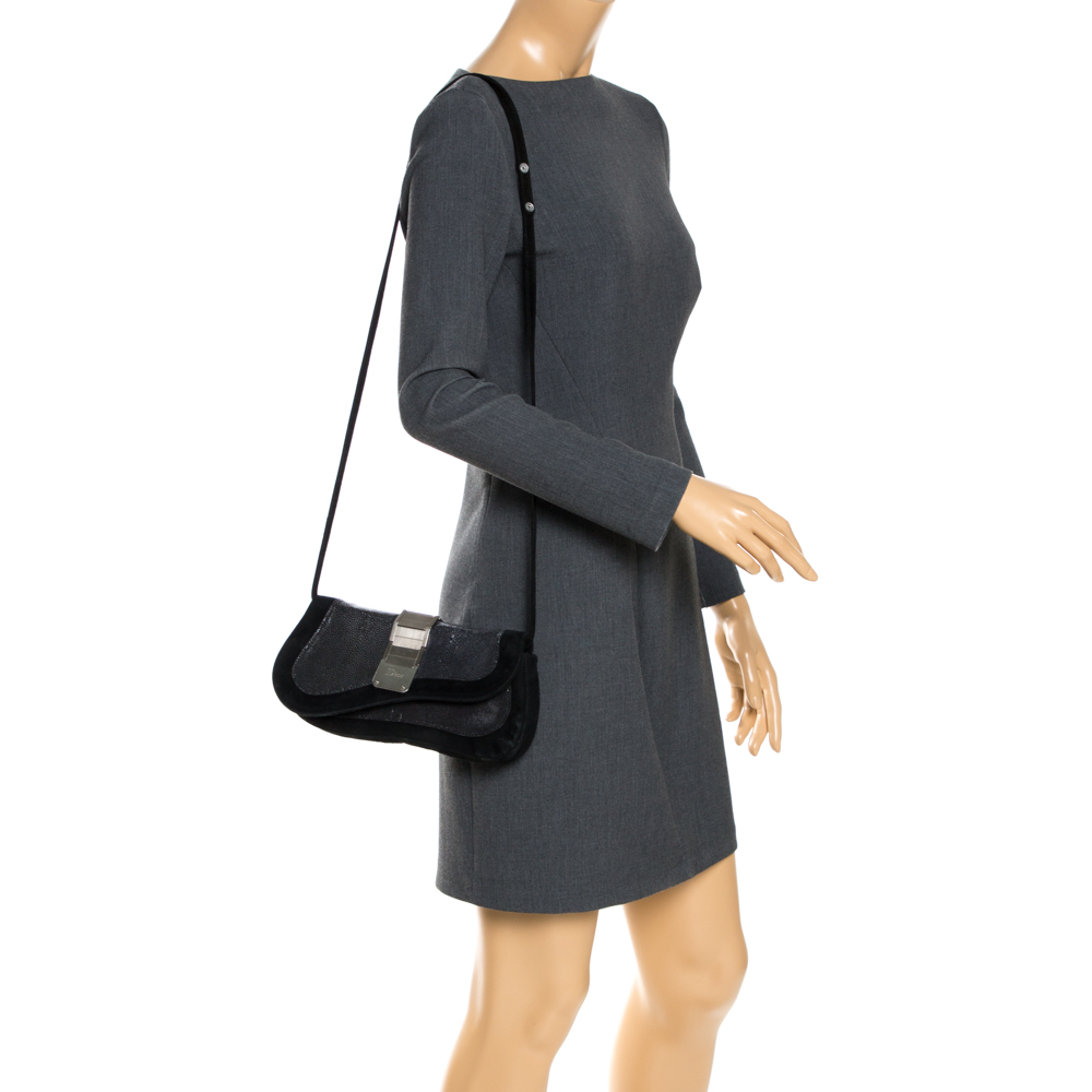 

Dior Black Suede and Stingray Crossbody Bag