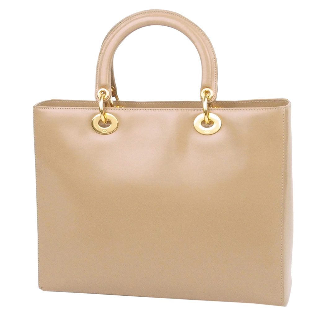 

Dior Brown Leather Lady Dior Satchel, Beige