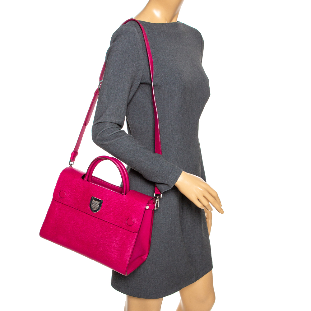 

Dior Fuchsia Leather Medium Diorever Tote, Pink
