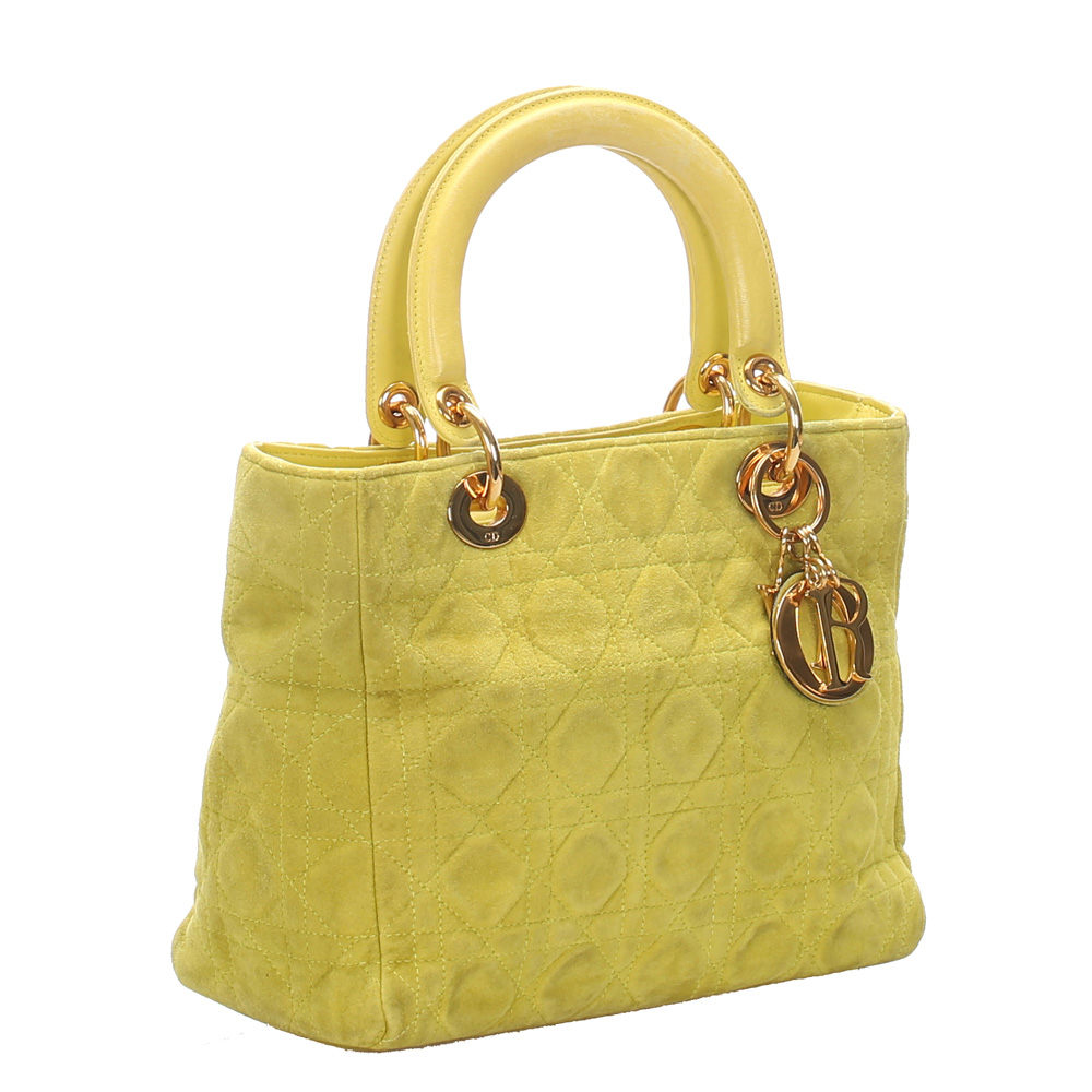 

Dior Green Suede Lady Dior Satchel