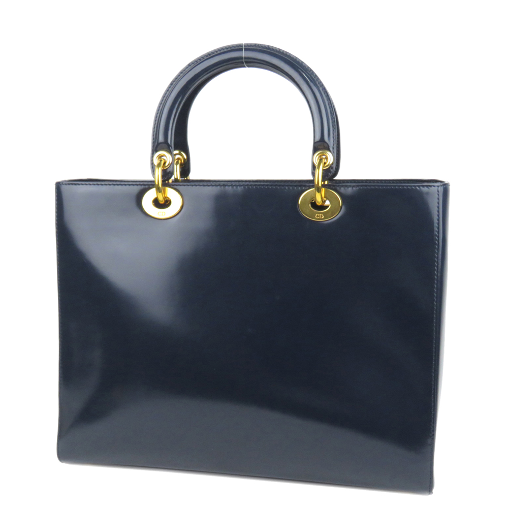 

Dior Blue Patent Leather Lady Dior Satchel Bag