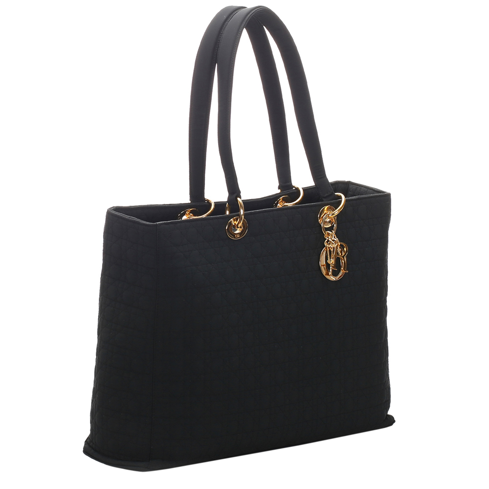 

Dior Black Nylon Cannage Tote Bag