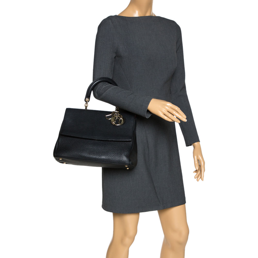 

Dior Black Leather Medium Be Dior Top Handle Bag