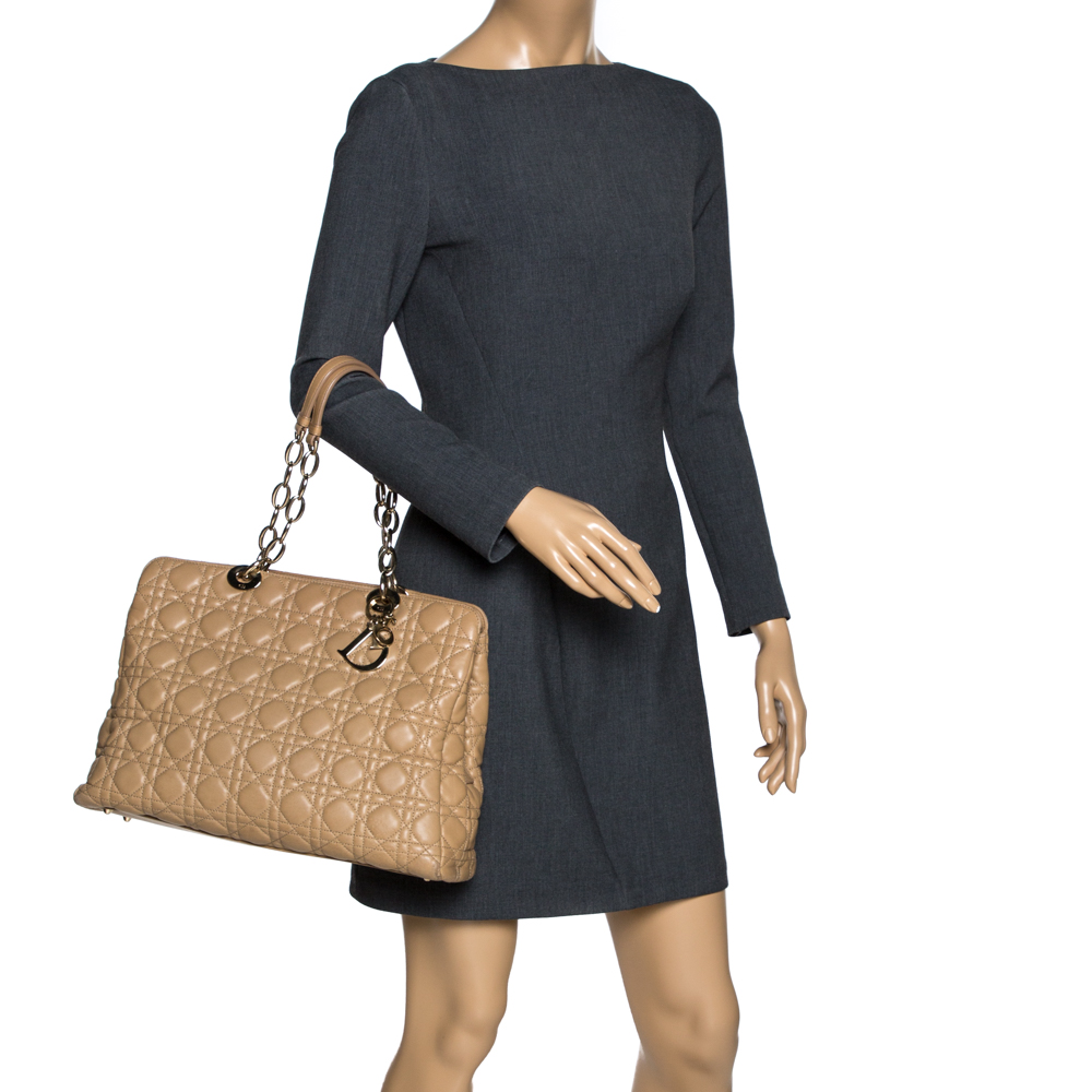 

Dior Beige Cannage Soft Leather Large Shopper Tote