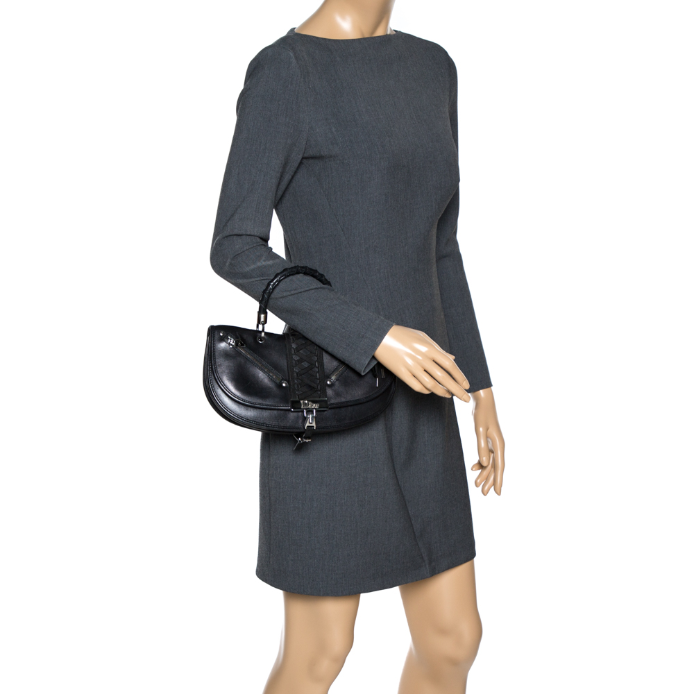 

Dior Black Leather Admit It Top Handle Bag