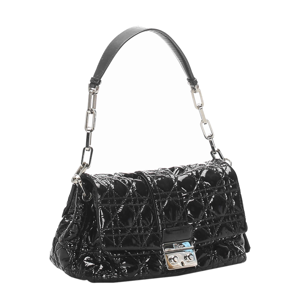 

Dior Black Patent Leather Cannage Miss Dior Flap Bag