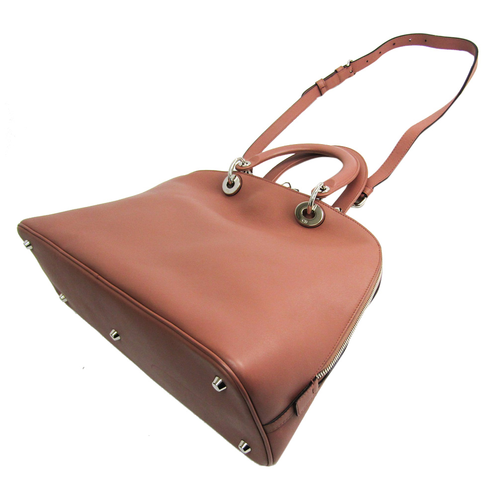 

Dior Brown Leather Diorissimo Dome Satchel Bag