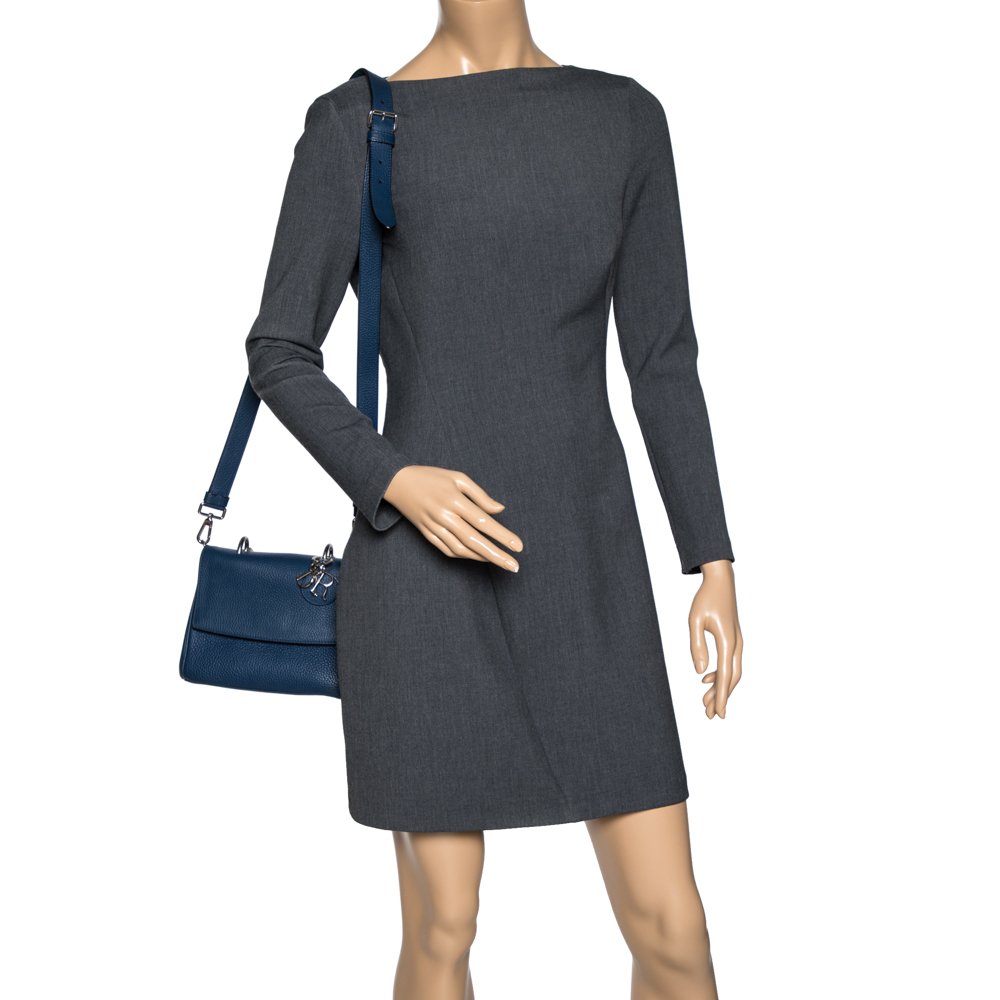 

Dior Blue Leather Mini Be Dior Top Handle Bag