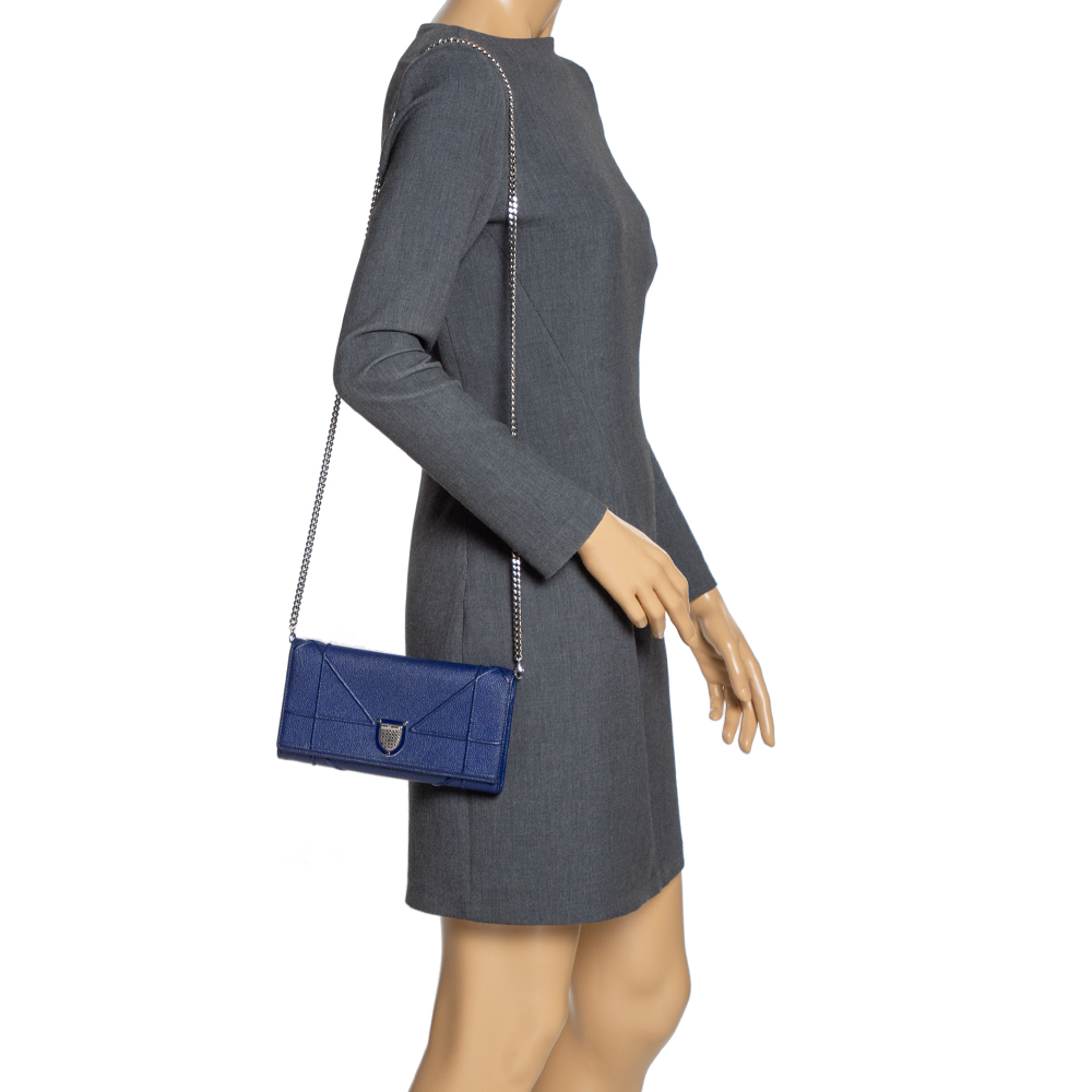 

Dior Blue Leather Diorama Wallet on Chain