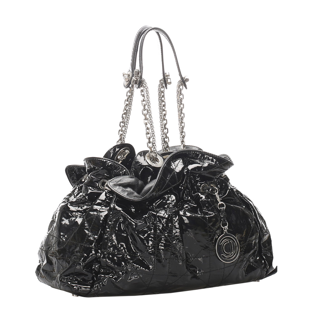 

Dior Black Patent Leather Cannage Le Trente Shoulder Bag