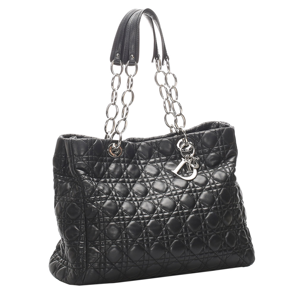 

Dior Black Cannage Leather Shopper Tote Bag