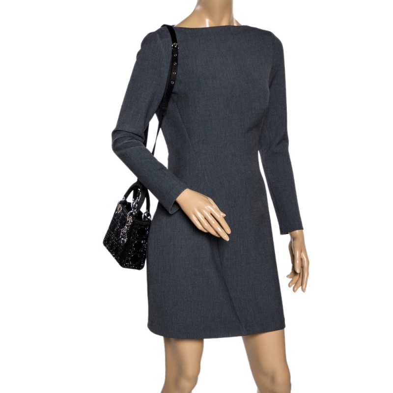 

Dior Black Rhinestone Cannage Satin Mini Lady Dior Tote
