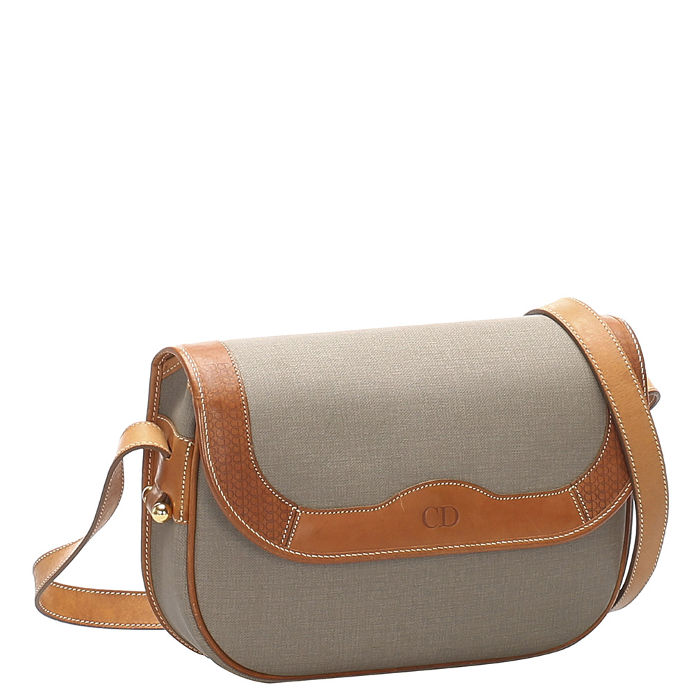 

Dior Grey Canvas Shoulder Bag, Brown