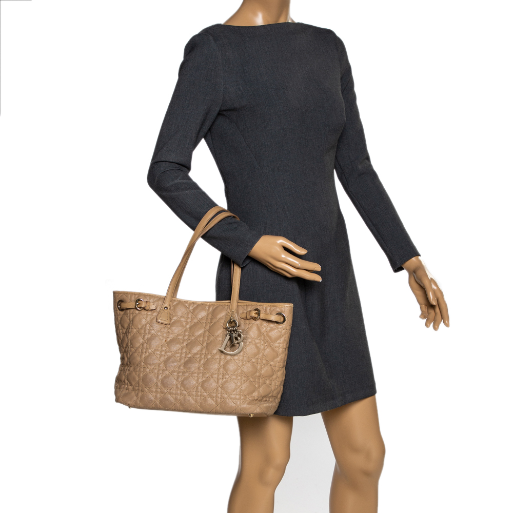 

Dior Beige Cannage Coated Canvas and Leather Small Panarea Tote