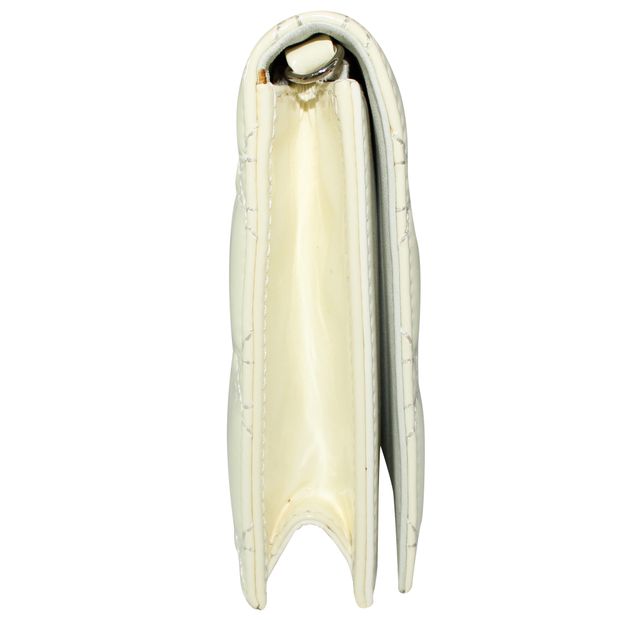 

Dior White Leather Cannage Lady Dior Convertible Clutch