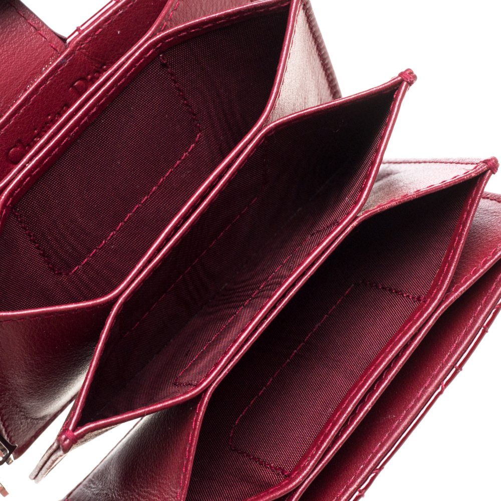 

Dior Red Cannage Patent Leather Lady Dior Gusset Card Case