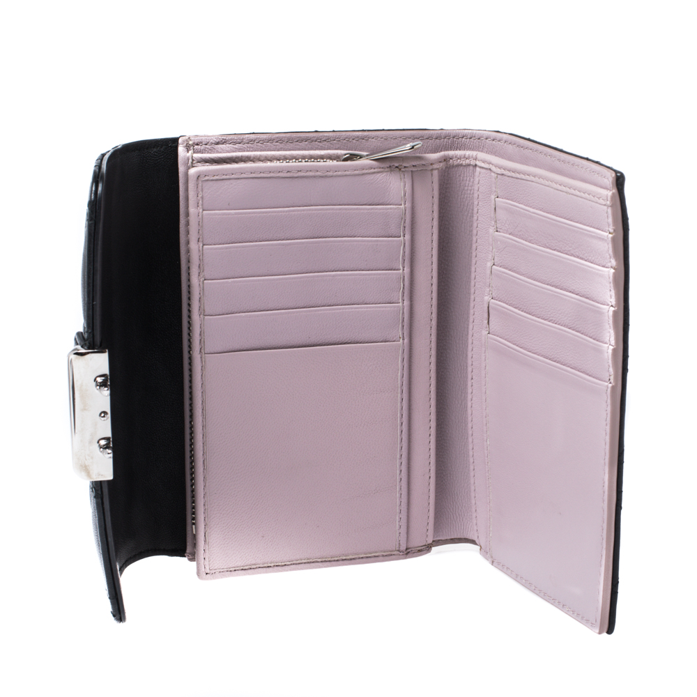 

Dior Black Cannage Leather Lady Dior New Lock Wallet