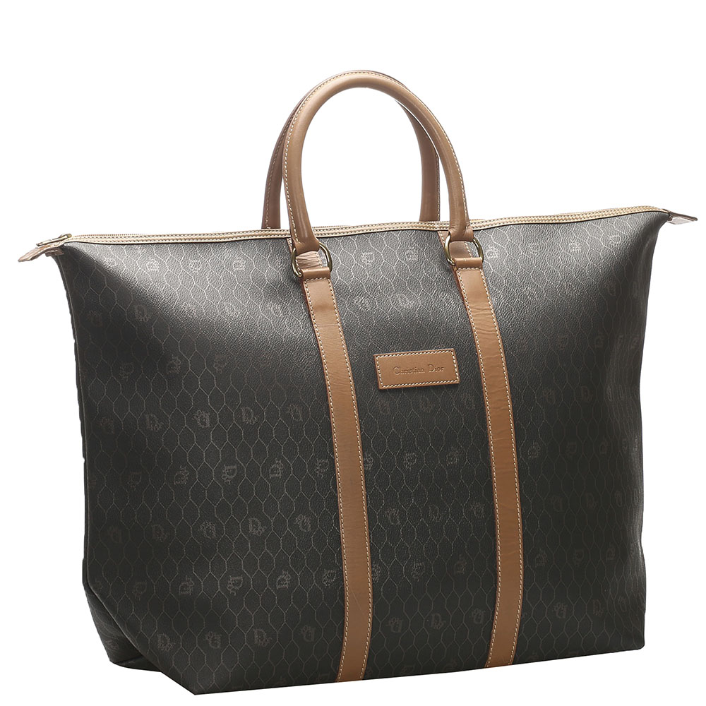 

Dior Black/Brown Honeycomb Coated Canvas Travel Bag