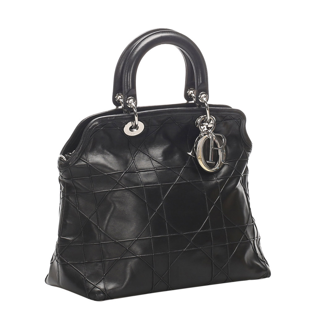 

Dior Black Cannage Granville Leather Satchel