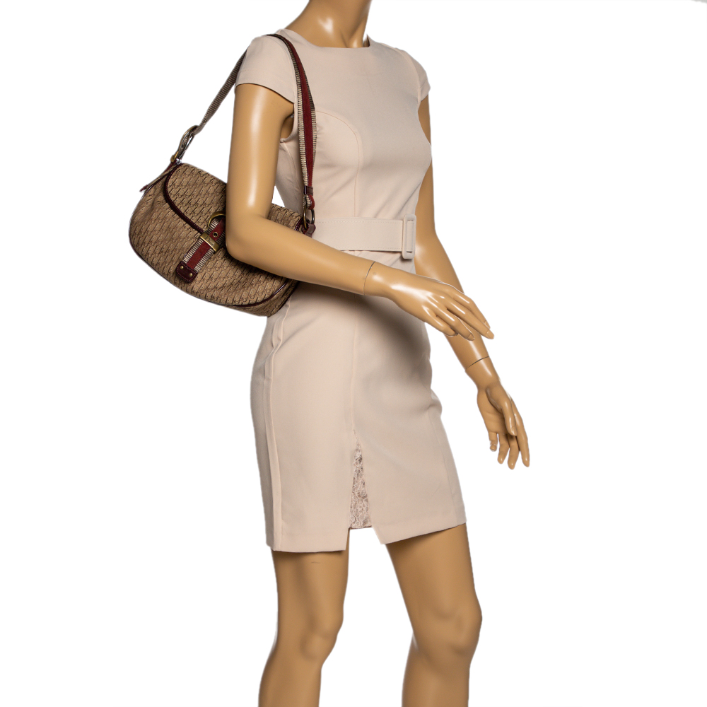 

Dior Beige Oblique Canvas and Suede Buckle Flap Hobo